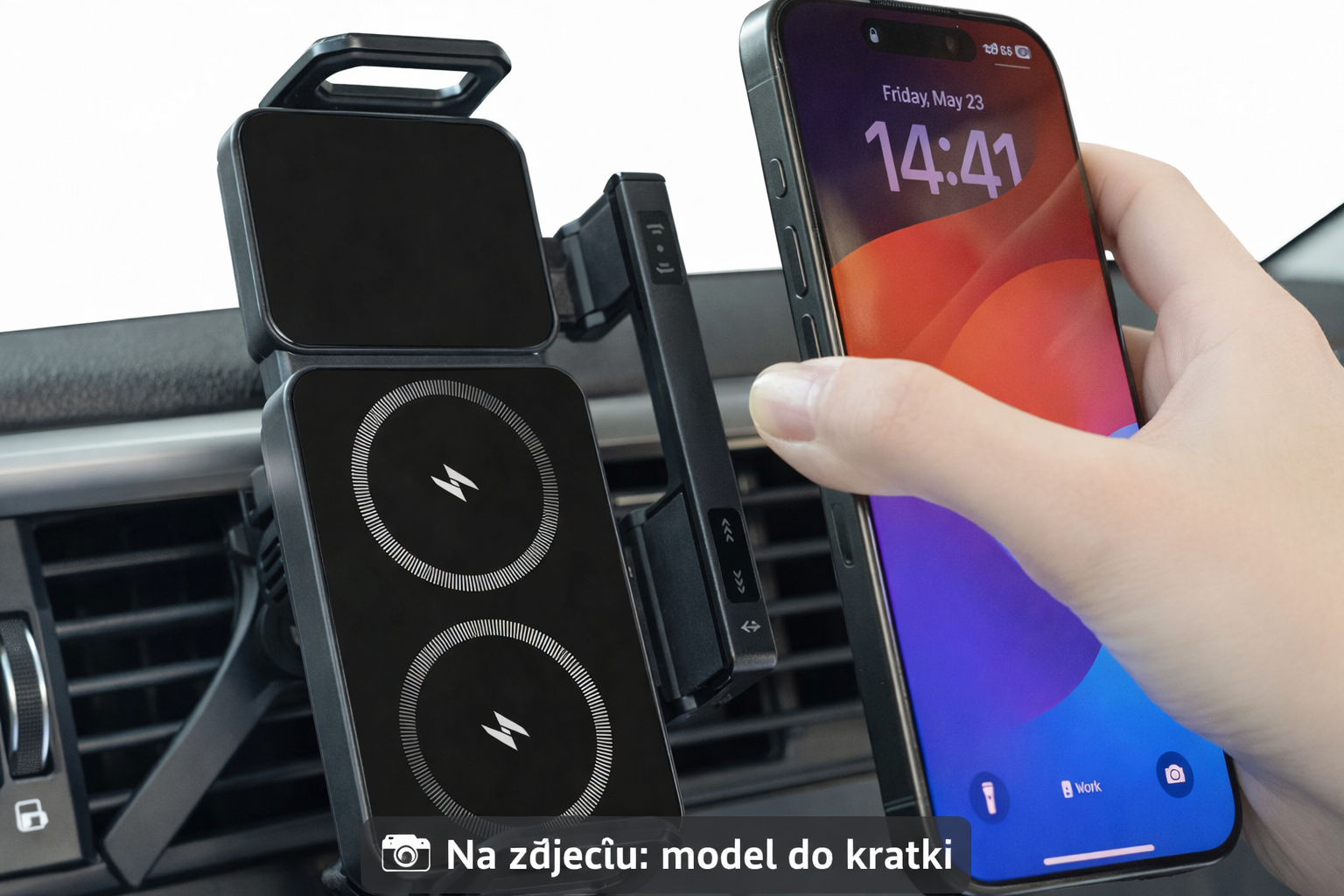 Mocny Uchwyt Samochodowy Qi